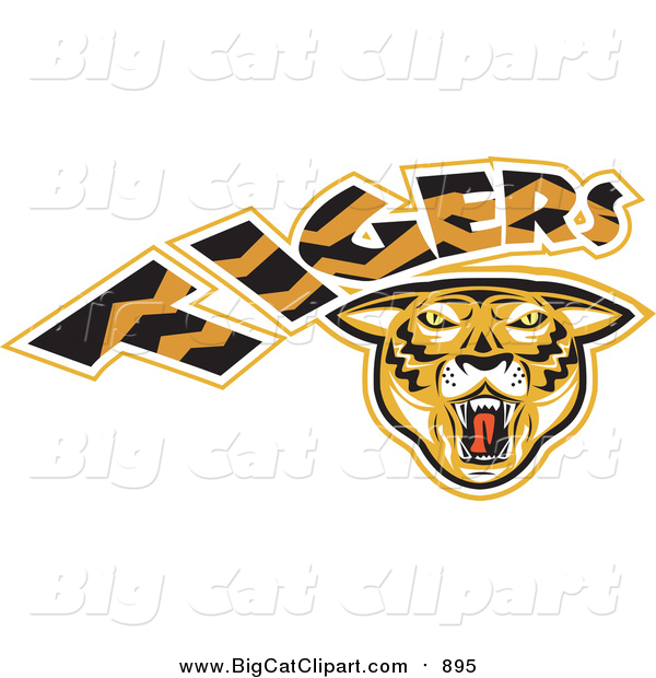 Big Cat Vector Clipart of a Tigers Logo