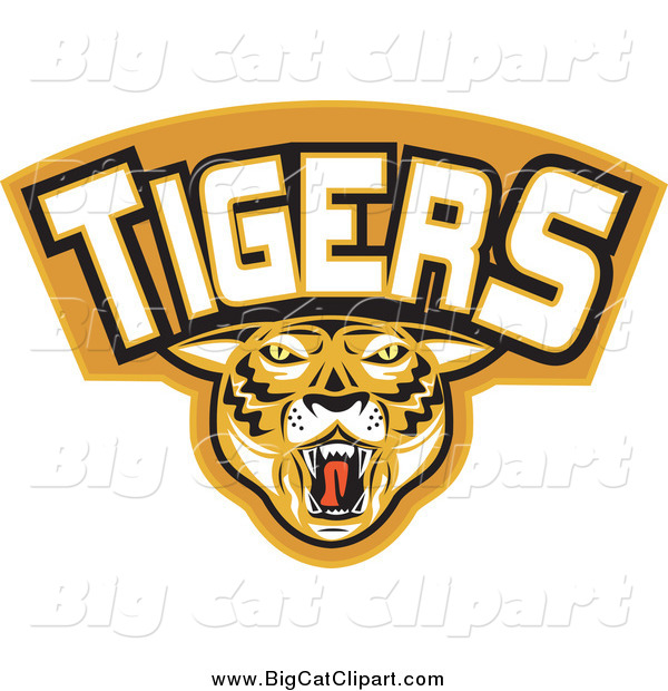 Big Cat Vector Clipart of a Tigers Sports Banner