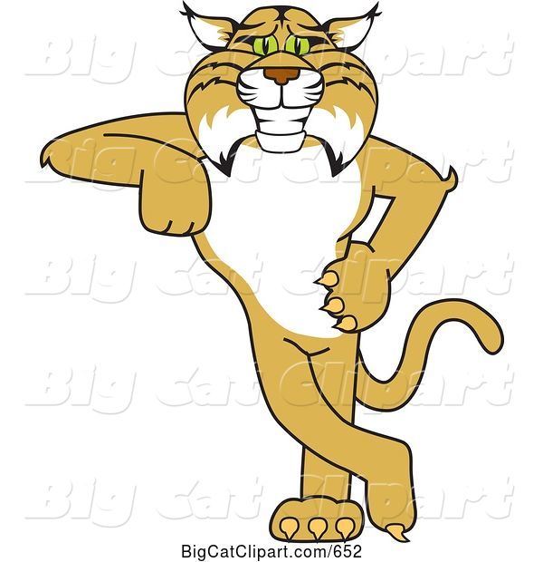 Vector Clipart of a Cartoon Bobcat Character Leaning