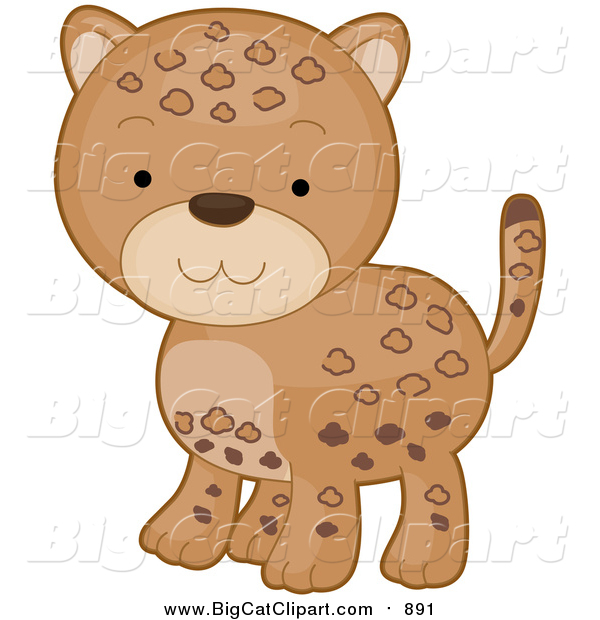 Vector Clipart of a Cute Cartooon Leopard Baby