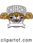 Big Cat Cartoon Vector Clipart of a Aggressive Cheetah School Mascot Banner by Toons4Biz