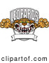 Big Cat Cartoon Vector Clipart of a Aggressive Leopards Character School Mascot Logo by Toons4Biz