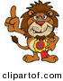 Big Cat Cartoon Vector Clipart of a Brown Lion Character Wearing a Best Dad Ever Ribbon by Dennis Holmes Designs