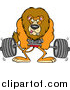 Big Cat Cartoon Vector Clipart of a Cartoon Male Lion Weightlifting by Toonaday