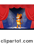 Big Cat Cartoon Vector Clipart of a Circus Tiger on a Stage by