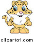 Big Cat Cartoon Vector Clipart of a Cute Baby Jaguar, Leopard or Cheetah Standing by Cory Thoman