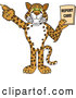 Big Cat Cartoon Vector Clipart of a Cute Cheetah, Jaguar or Leopard Character School Mascot Holding a Report Card by Toons4Biz