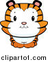 Big Cat Cartoon Vector Clipart of a Cute Tiger Cub Smiling by Cory Thoman