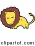 Big Cat Cartoon Vector Clipart of a Cute Yellow and Brown Male Lion by Lineartestpilot