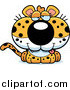 Big Cat Cartoon Vector Clipart of a Drunk Leopard Cub by Cory Thoman