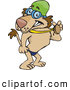Big Cat Cartoon Vector Clipart of a Friendly Swimmer Lion Showing off His Medal by Dennis Holmes Designs