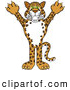 Big Cat Cartoon Vector Clipart of a Grinning Cheetah, Jaguar or Leopard Character School Mascot by Toons4Biz