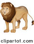 Big Cat Cartoon Vector Clipart of a Handsome Male Lion by Graphics RF