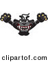 Big Cat Cartoon Vector Clipart of a Happy Black Jaguar Mascot Character Leaping by Toons4Biz