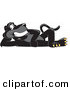 Big Cat Cartoon Vector Clipart of a Happy Black Jaguar Mascot Character Reclined by Toons4Biz