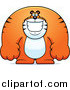 Big Cat Cartoon Vector Clipart of a Happy Buff Huge Tiger Smiling by Cory Thoman