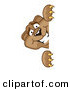 Big Cat Cartoon Vector Clipart of a Happy Cougar Mascot Character Looking Around a Corner by Toons4Biz