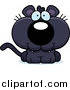 Big Cat Cartoon Vector Clipart of a Happy Panther Cub by Cory Thoman