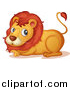 Big Cat Cartoon Vector Clipart of a Lion Resting by