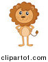 Big Cat Cartoon Vector Clipart of a Standing Lion with Hands on Hips by