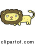 Big Cat Cartoon Vector Clipart of a Wild Lion in Brown and Yellow by Lineartestpilot