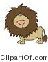 Big Cat Clipart of a Big Male Lion with a Fluffy Mane Looking at the Viewer by Djart