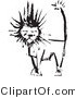 Big Cat Clipart of a Black Ink Male Lion by Xunantunich