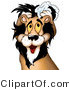 Big Cat Clipart of a Male Lion Shampooing His Mane by Dero