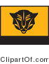 Big Cat Clipart of Black and Orange Puma Banner by Eugene