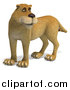 Big Cat Vector Clipart of a 3d Lioness by Ralf61