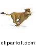 Big Cat Vector Clipart of a 3d Lioness Running by