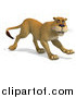 Big Cat Vector Clipart of a 3d Lioness Walking by