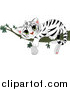 Big Cat Vector Clipart of a Cute Baby White Tiger Resting on a Branch by Pushkin