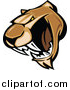 Big Cat Vector Clipart of a Growling Cougar Mascot Face by Chromaco
