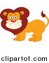 Big Cat Vector Clipart of a Happy Smiling Male Lion by Yayayoyo