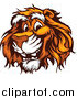 Big Cat Vector Clipart of a Happy Tiger Face by Chromaco