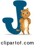 Big Cat Vector Clipart of a Jaguar by a J by BNP Design Studio
