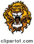Big Cat Vector Clipart of a Mad Roaring Lion Head by Chromaco