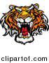 Big Cat Vector Clipart of a Roaring Tiger Mascot Face by Chromaco