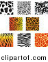 Big Cat Vector Clipart of Jungle Animal Print Backgrounds by Vector Tradition SM