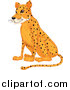 Cartoon Vector Clipart of a Sitting Cheetah by