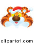 Clipart of Tiger Wearing Santa Hat by Alex Bannykh