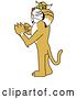 Vector Clipart of a Cartoon Bobcat School Mascot Checking His Watch for the Time, Symbolizing Dependability by Toons4Biz