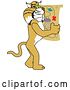 Vector Clipart of a Cartoon Bobcat School Mascot Holding a Map, Symbolizing Being Proactive by Toons4Biz