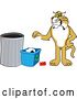 Vector Clipart of a Cartoon Bobcat School Mascot Recycling, Symbolizing Integrity by Toons4Biz