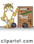 Vector Clipart of a Cartoon Bobcat School Mascot Showing a Toothpaste Dispenser Invention, Symbolizing Being Resourceful by Mascot Junction