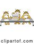 Vector Clipart of Cartoon Bobcat School Mascots Offering Pizza, Symbolizing Gratitude by Toons4Biz