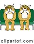 Vector Clipart of Cartoon Bobcat School Mascots Sitting on a Seat, Symbolizing Safety by Toons4Biz