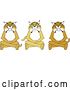 Vector Clipart of Cartoon Bobcat School Mascots Sitting on the Floor, Symbolizing Respect by Toons4Biz