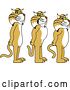 Vector Clipart of Cartoon Bobcat School Mascots Standing in Line, Symbolizing Respect by Toons4Biz